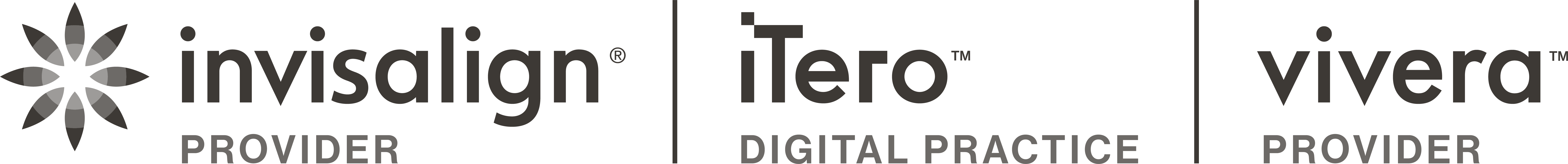 Invisalign, iTero and Vivera logos