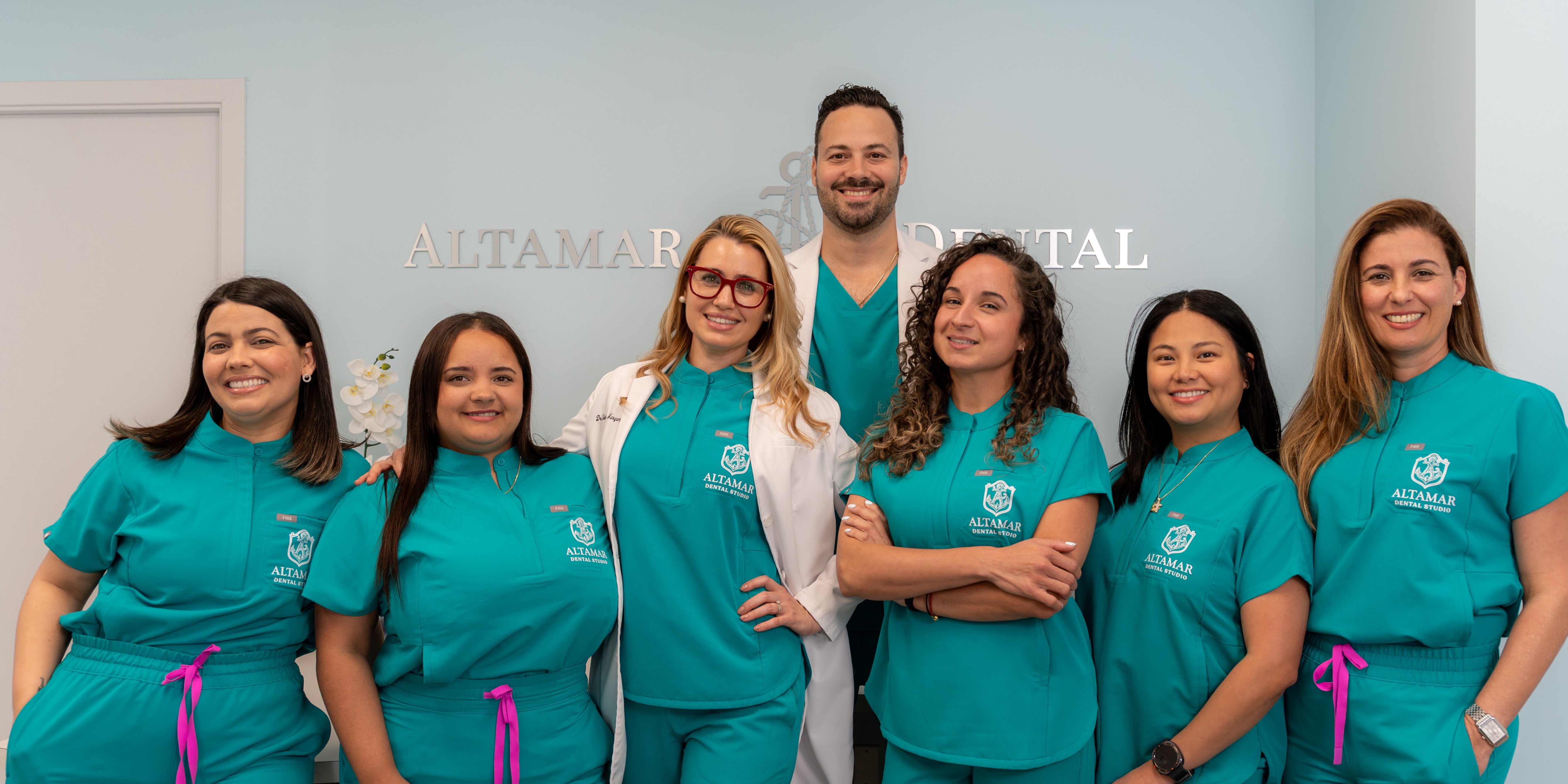 The Altamar Dental Studio team together at the office in Naples, FL